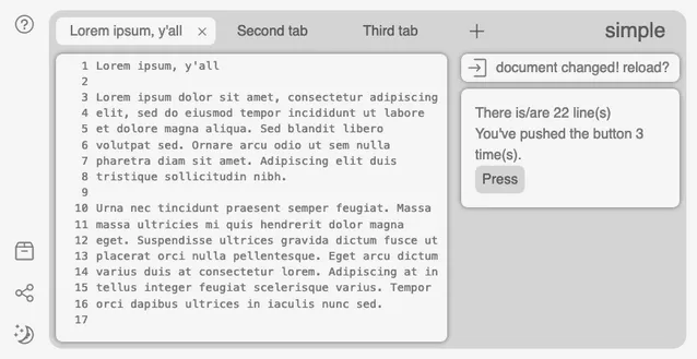 View of the sketchzone editor